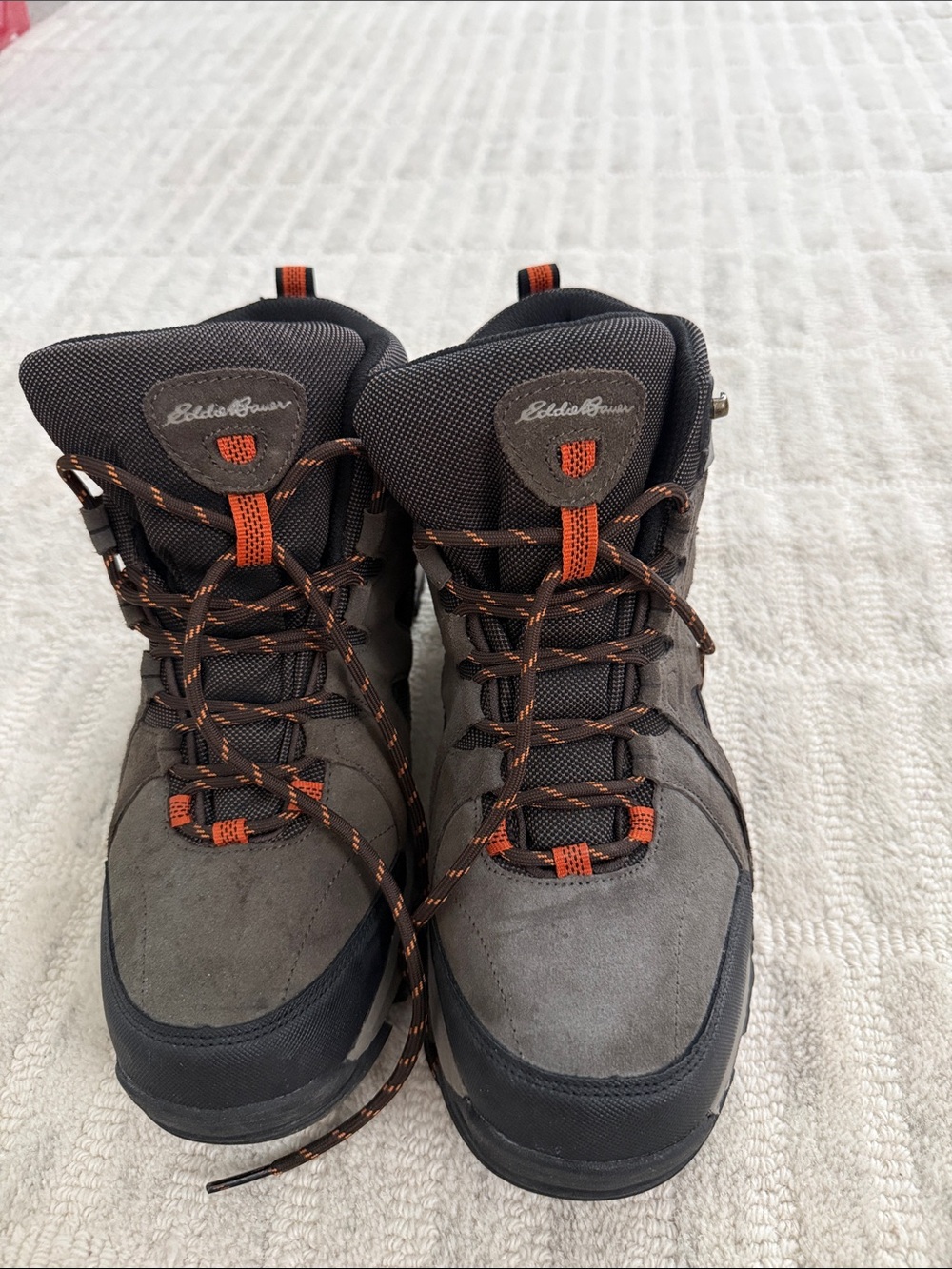 NWT Eddie Bauer Gray Hiking Boots with Orange Trim